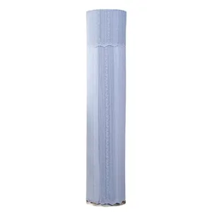 Elegante copertura antipolvere cilindrica per condizionatore con pizzo floreale blu