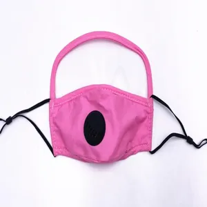 Rosa Baumwoll-Gesichtsmaske für Kinder mit integriertem Visier und Atemventil