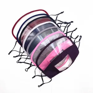 Bunte Baumwoll-Gesichtsmasken mit Sichtfenster zum Lippenlesen, verschiedene Farben