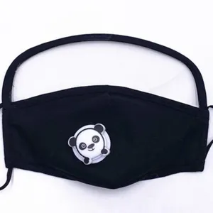 Mascarilla protectora de algodón para niños con visor transparente e imagen de panda animado