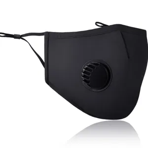 Schwarze Baumwoll-Staubmaske mit Ausatemventil PM2.5 Schutz für Herren und Damen