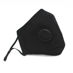 Wiederverwendbare schwarze Baumwoll-PM2,5-Staubmaske mit professionellem Atemventil