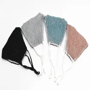 Multiple colors of sparkling sequin face masks with comfortable adjustable straps