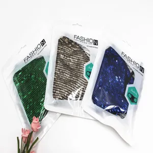 Packaged breathable sequined fashion masks available in green silver and blue colors