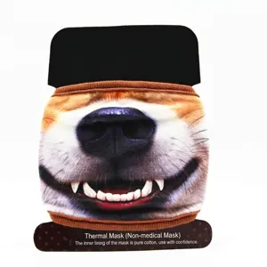 Mascarilla de algodón impresa Shiba Inu 3D, transpirable y lavable para exteriores