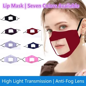 Lippenlese-Maske Mit Transparentem Fenster Baumwolle Gesichtsmaske Für Gehörlose Und Schwerhörige Unisex Wiederverwendbar Waschbar Kommunikator Schutzmaske