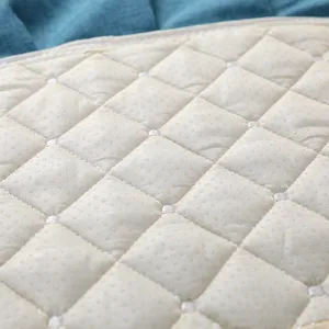 Primo piano dettagliato che mostra la trama trapuntata antiscivolo di questo cuscino sedia