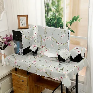 Computer-Staubschutz-Set mit Kirschblütenmuster und elegantem Wellenrand für Büro