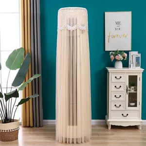 Cylindrical air conditioner dust cover with elegant lace and embroidery details