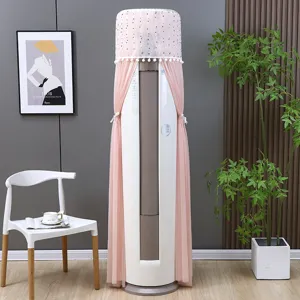 Pink lace and tulle dust cover for vertical cylindrical tower air conditioners