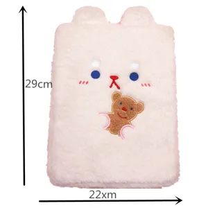 Cute plush cartoon bear tablet sleeve shown with dimension markings 29cm and 22cm measurements