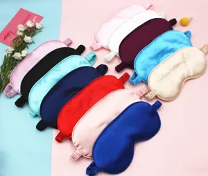 Multi-color satin eye masks for sleeping, soft and breathable silk-like blackout sleep masks.