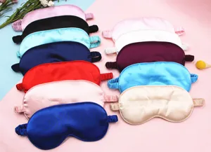 Variety of multi-colored soft satin sleep masks for blackout and breathable comfort at night