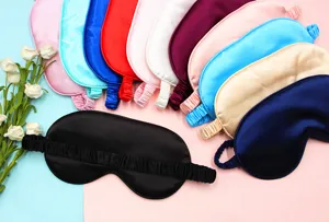 Assorted colorful silk sleep masks featuring comfortable elastic bands for light blocking