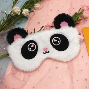 Cute plush panda blackout sleep mask for deep rest and comfortable naps at home