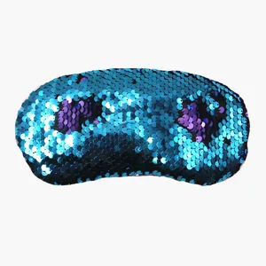 Mascherina per dormire con paillettes reversibili bicolore stile squame di sirena per viaggio