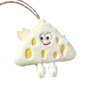 Cute cheese plush coin purse cross-body bag cartoon funny student gift bag pendant