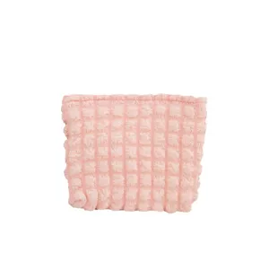 Bolsa de cosméticos portátil rosa con textura de nube de burbujas para almacenamiento viaje