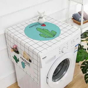 Household Appliance Dust Cover Polyester Washing Machine Microwave Oven Cover Dustproof Cloth Home Decor