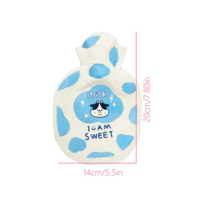 Dimensioni dettagliate della borsa dell'acqua calda in peluche: 20 cm di altezza e 14 cm