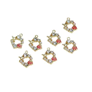 Handgefertigte Legierungsanhänger mit Seesternen, Perlen und Strass für DIY-Schmuck
