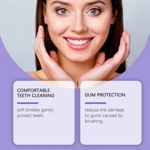 Detail showing soft bristle benefits for comfortable teeth cleaning and gum protection
