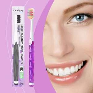Oralhoe Soft Bristle Toothbrush Flexible Deep Cleaning Manual Toothbrush With Glitter Handle Oral Care Tool