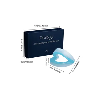 Détails de taille de l'orthèse anti-ronflement Oralhoe avec dimensions en cm et pouces