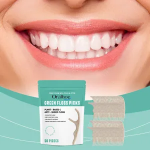 Vue détaillée des cure-dents Oralhoe à base de plantes avec emballage de 50 pièces pro