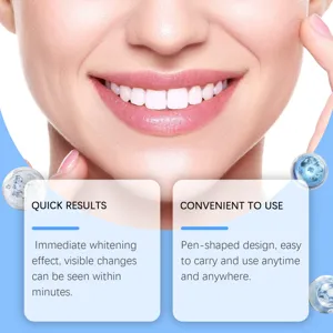 Results of portable teeth whitening pen showing bright smile and fast changes