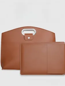 Impermeabile PU Pelle Borsa per Laptop Set 16 Pollici Minimalista Business Ventiquattrore Custodia Computer per Uomo Donna