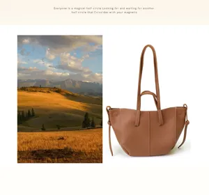 Brown retro wing tote bag with side knot detail and elegant pebbled leather texture