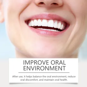 Close-up of white teeth showing oral health benefits of rose mouthwash.