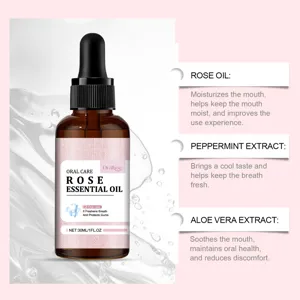 Oralhoe rose essential oil for mouth hygiene with peppermint and aloe vera extract detail