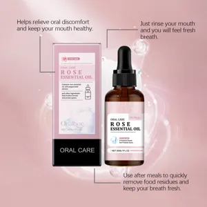 Oralhoe Rose Essential Oil for Oral Care in 30ml bottle with packaging box and usage benefits