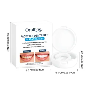 Oralhoe instant snap-on veneers kit with storage box and dimensions