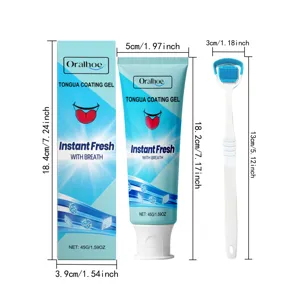Tableau des tailles détaillé du kit de gel Oralhoe pour la langue avec grattoir
