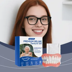 Detailansicht des Feimuko Prothesensets mit Veneers und Guttapercha-Anpassungsperlen