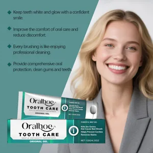 Oralhoe Minz-Zahnpasta für Zahnfleischpflege und Zahnaufhellung mit Modellbild