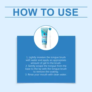 Guide visuel avec instructions étape par étape pour utiliser le gel lingual et la brosse Oralhoe