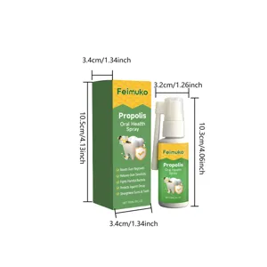 Detaillierte Abmessungen und Größeninformationen für Feimuko Propolis Mundgesundheitsspray 30ml
