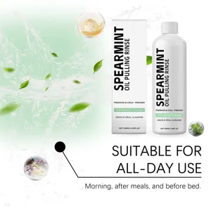 Spearmint oil pulling mouthwash rinse 100ml for fresh breath and gentle oral care daily
