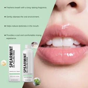 Spearmint oil pulling rinse 100ml for long lasting fresh breath and oral health
