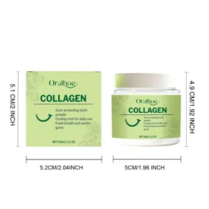 Genaue Abmessungen der Dose und der Verpackung für Oralhoe Kollagen Zahnpulver