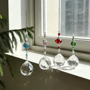 Crystal Ball Suncatcher Window Hanging Ornament Rainbow Maker Crystal Glass Prism Light Catcher Home Decor Gift