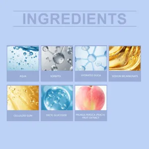 Liste détaillée des ingrédients du gel nettoyant pour la langue à la pêche