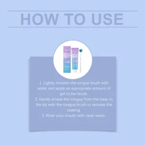 Guide d'utilisation du gel nettoyant pour langue Feimuko avec sa brosse spécifique