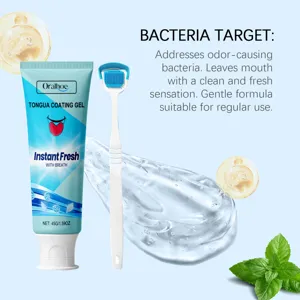 Gel nettoyant pour langue avec gratte-langue pour haleine fraîche