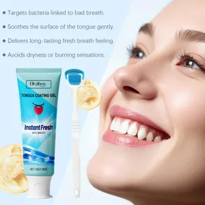 Gel nettoyant Oralhoe pour la langue avec grattoir pour une haleine fraîche et durable