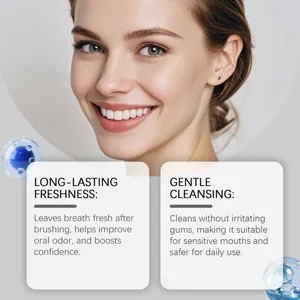 Details van de tanden glans essence pen voor frisse adem en zachte reiniging van tanden